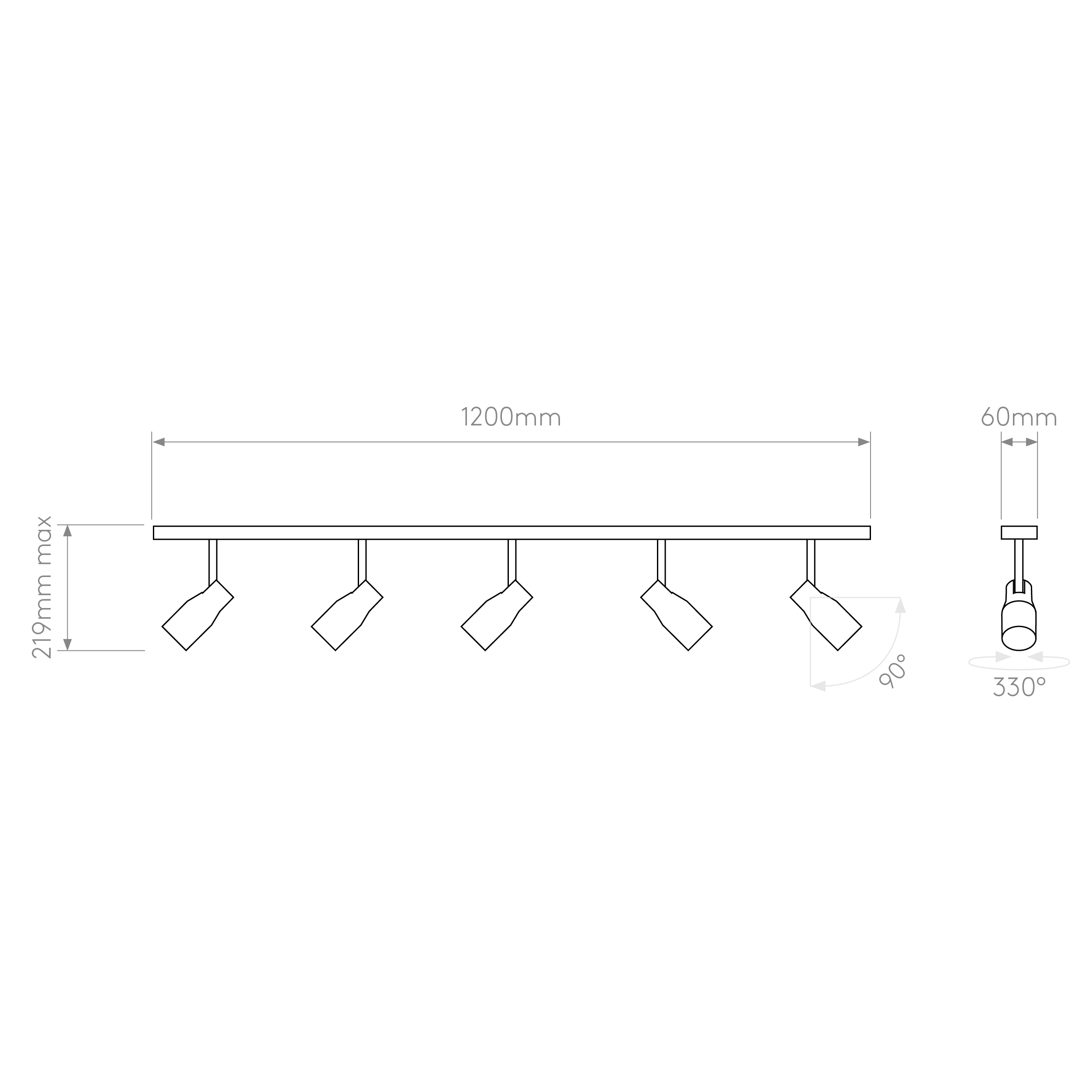 Astro Apollo Five Bar Textured White Spotlight (1422013) | UKES