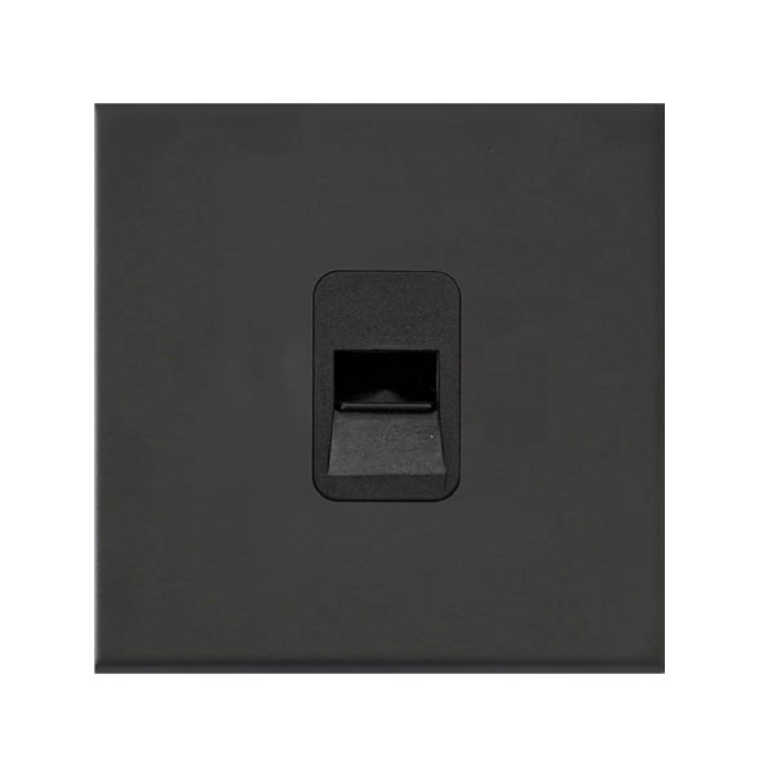 Hamilton Sheer G2 Matt Black 1 Gang Telephone Master Socket with Black