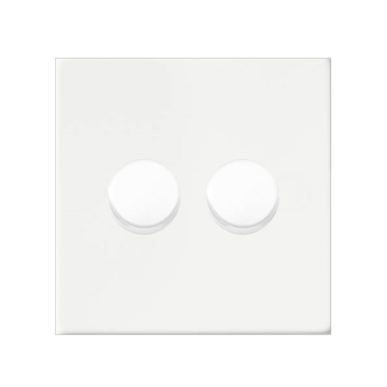 Hamilton Sheer G2 Matt White 2 Gang 100W 2 Way Push On/Off Rotary  