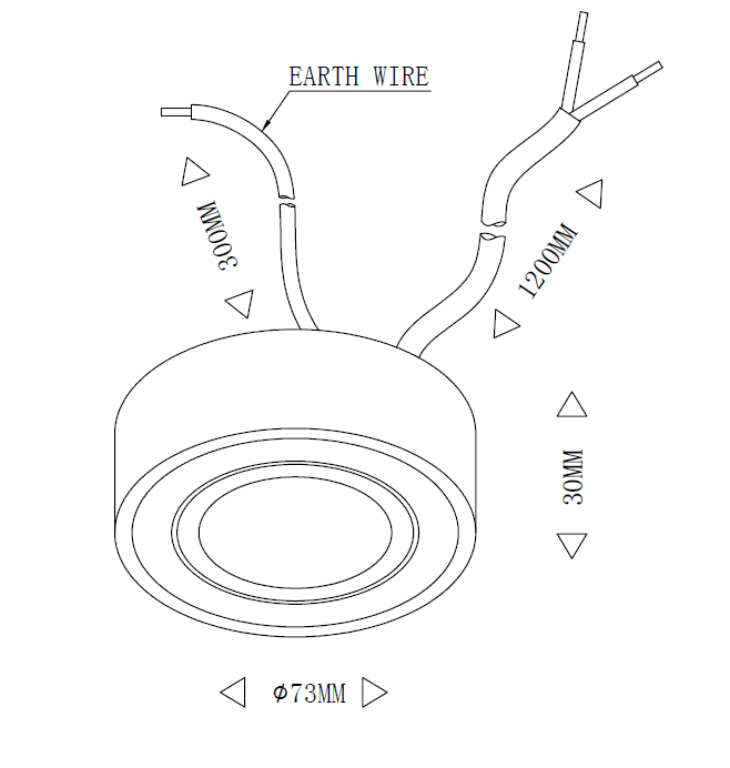 Knightsbridge Round 3000K White LED Under Light UKES