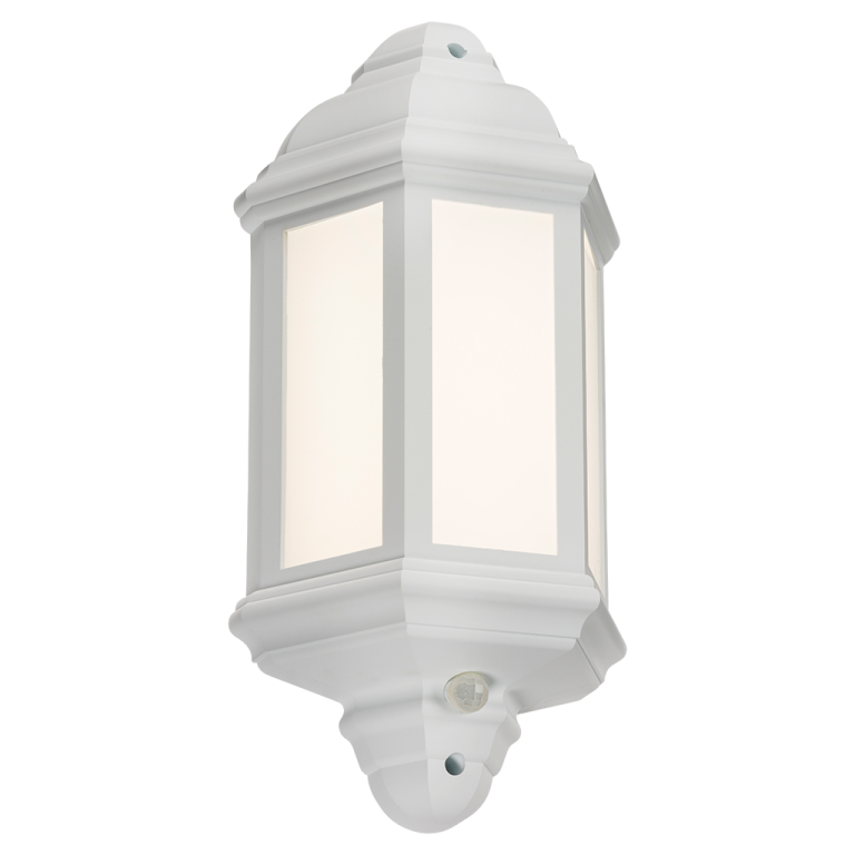 Knightsbridge 8W White LED Half Wall Lantern with Photocell Sensor UKES
