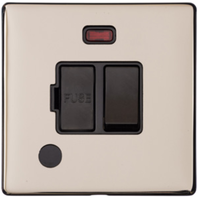 BG Nexus NBN53-01 Metal Switched Fused Spur With Flex Outlet & Neon In Black Nickel Nbn53 01 - Foto 5