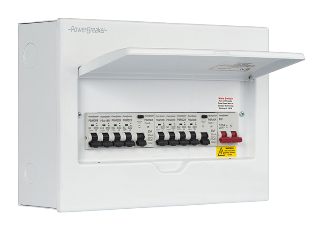 Split Load Rcd PowerBreaker Populated 22 Module Split Load Consumer Unit - 100A Switch ...