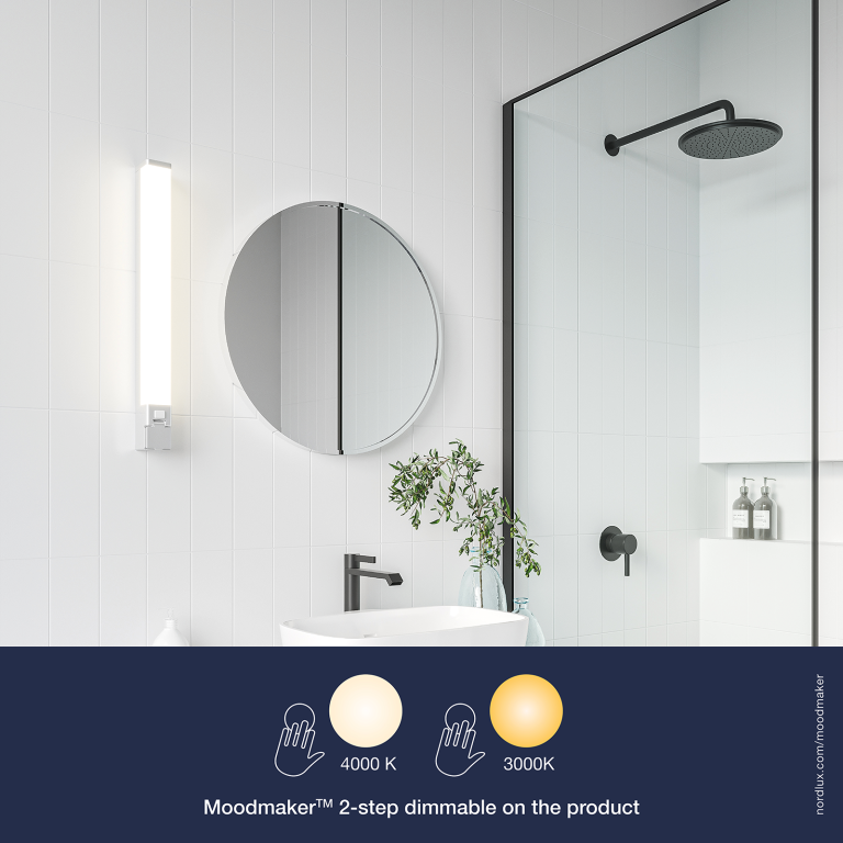 Nordlux Sjaver White Bathroom LED Wall Light | UKES