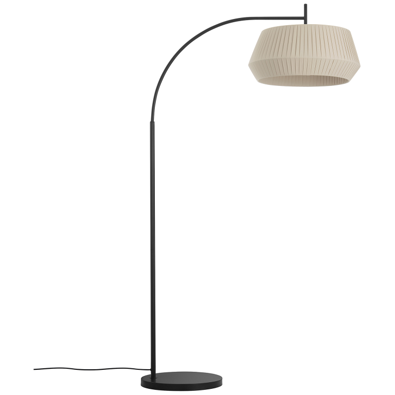 Nordlux Dicte Black Floor Lamp with Beige Shade UKES