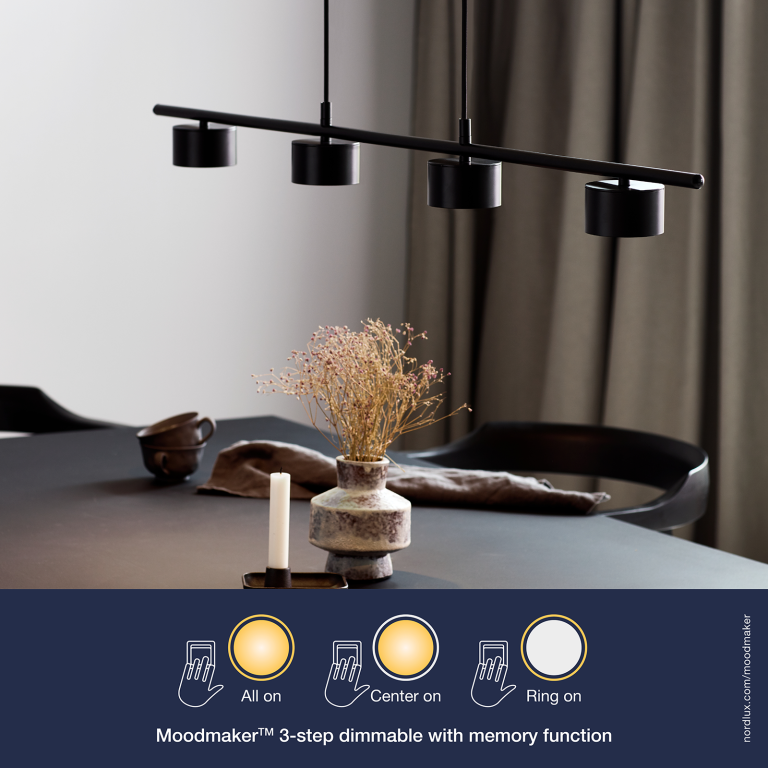 Nordlux Clyde 4-Spot Black LED Pendant Light | UKES