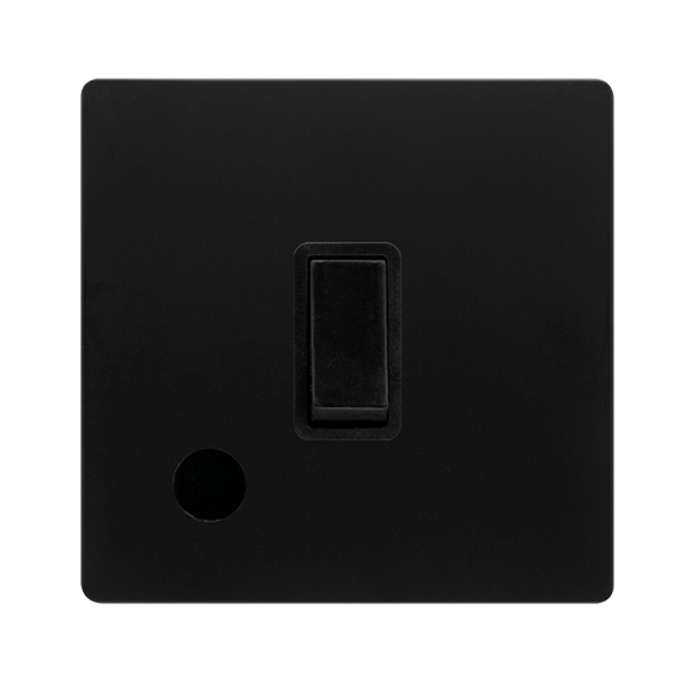 Click Definity Complete Matt Black 20A Double Pole Switch with Optional