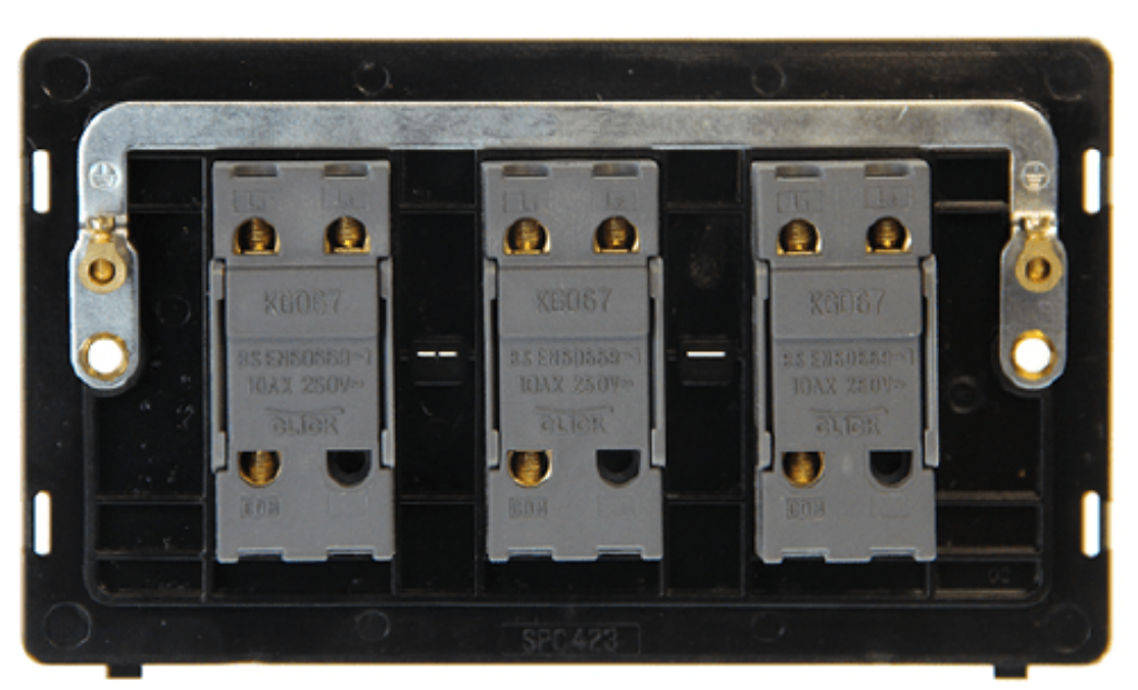 Click Definity Complete Stainless Steel 3 Gang 2 Way 10AX Toggle Switch