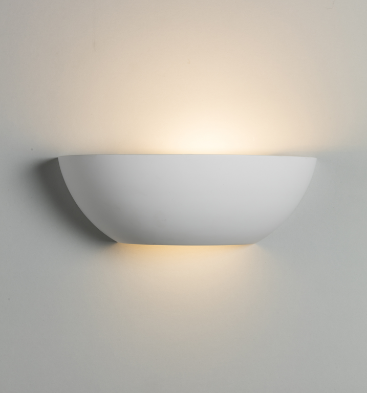 Knightsbridge Curved Plaster Up/Down E14 Wall Light - 300mm | UKES
