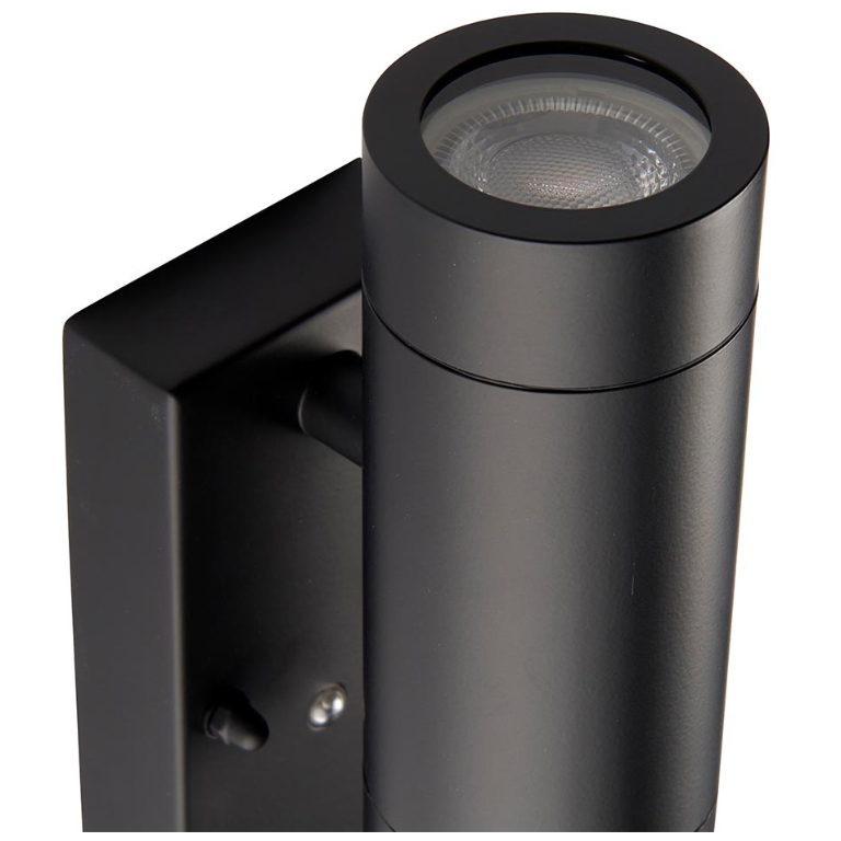 Saxby Lighting Palin Up/Down Matt Black IP44 GU10 Wall Light ...