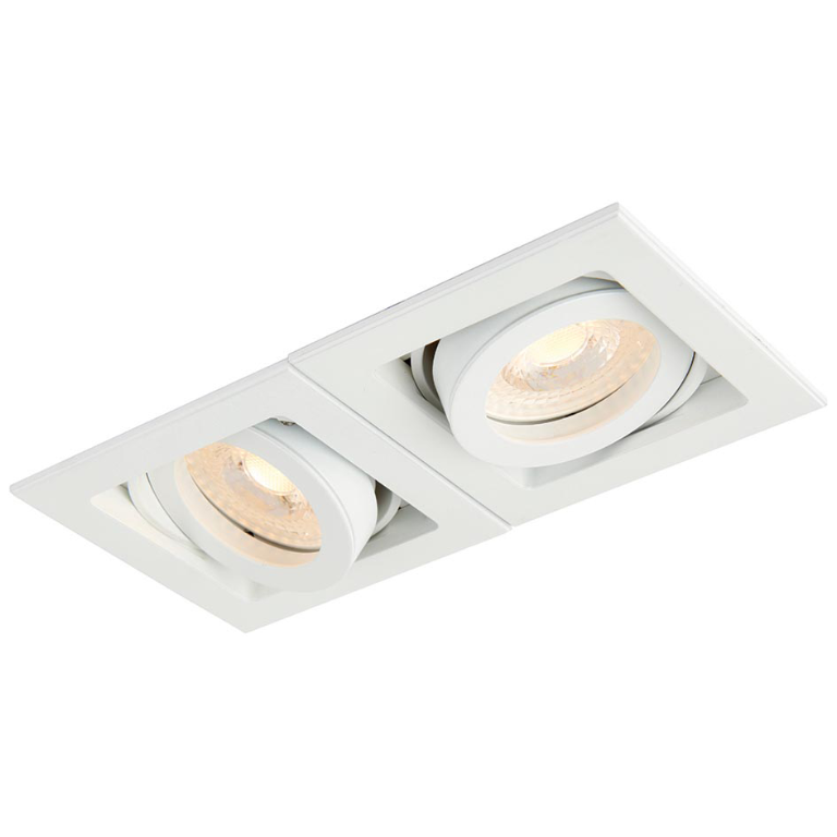 Saxby Lighting Xeno Twin Adjustable Matt White GU10 Downlight | UKES