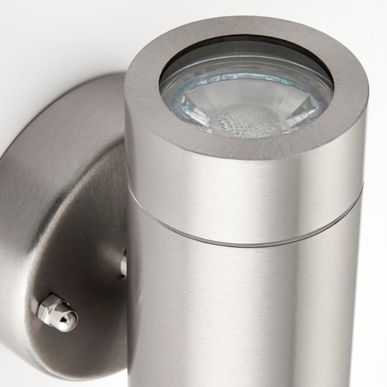 Saxby Lighting Palin Up/Down Brushed Stainless Steel IP44 GU10 Wall ...