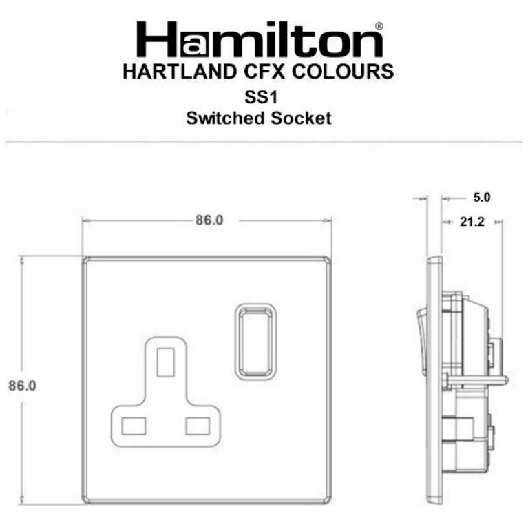 Hamilton Hartland CFX Colours Jet Black 1 Gang 13A Double Pole Switched ...