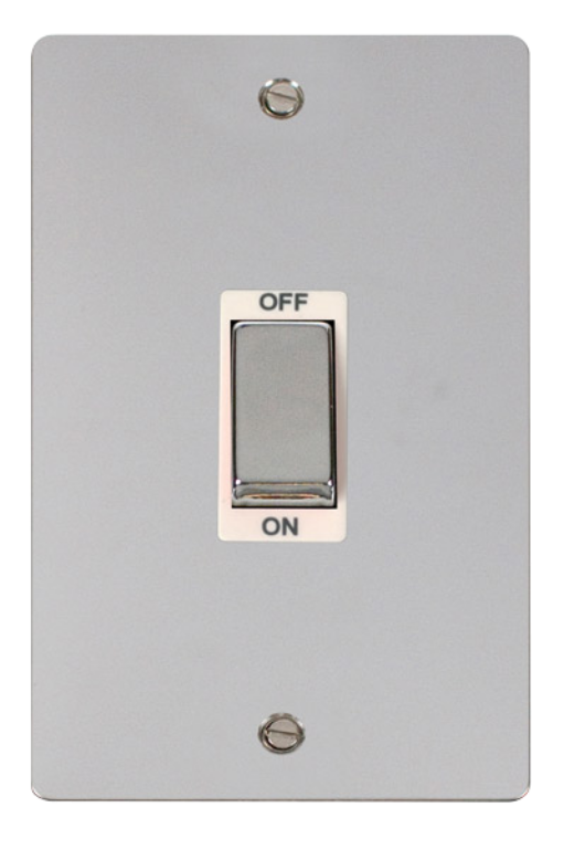 Click Define Polished Chrome Flat Plate Ingot 2 Gang 45A Double Pole