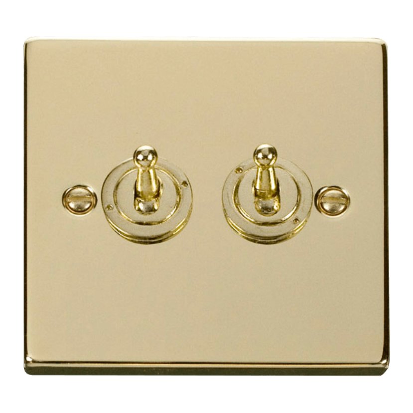 Gold Brass 86 Type Retro Toggle Rocker Switch – 1-Gang, Lever & Plate, 1/2 Way Wiring, For Home Light & Ceiling Fan Control
