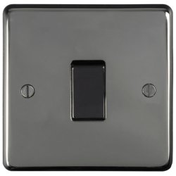 Eurolite Stainless Steel Black Nickel 2 Gang 20amp DP Engraved
