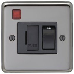 Eurolite Stainless Steel Black Nickel 1 Gang 20amp DP Engraved
