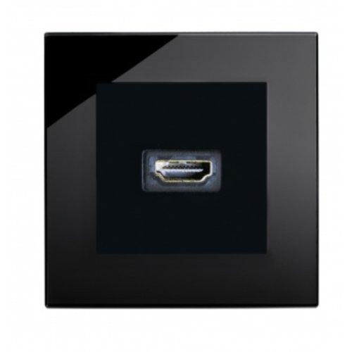 Retrotouch Crystal Black Plain Glass Triple RCA Socket | UKES