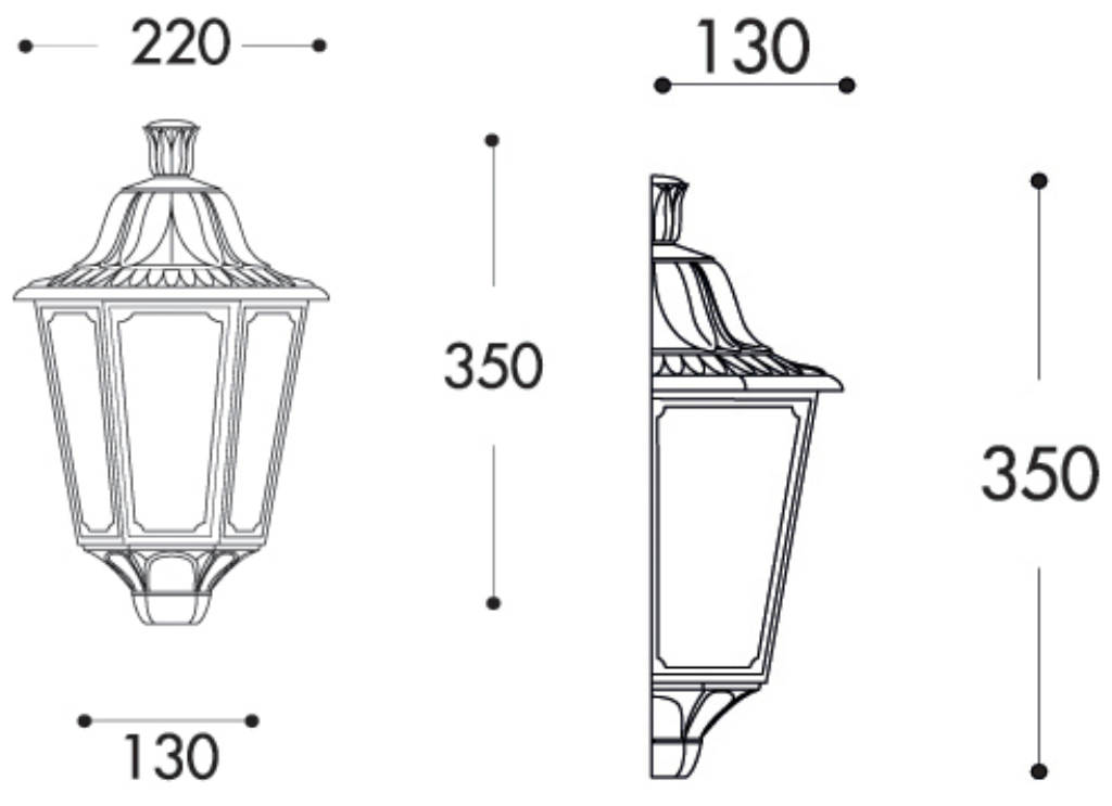 Fumagalli M22.000.AX.E27 Iesse Black Half Lantern | UKES