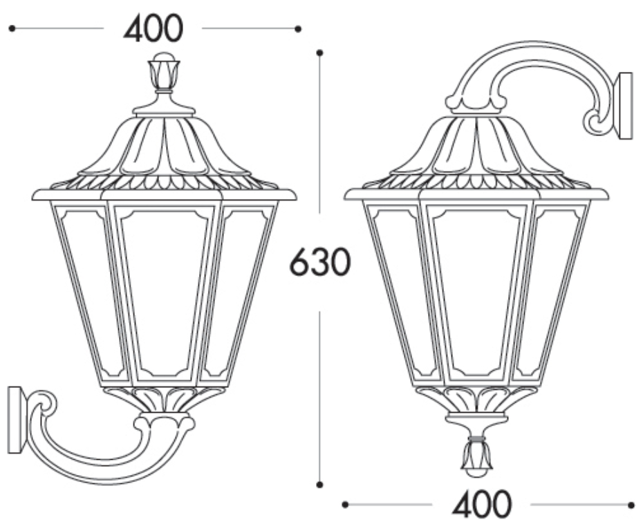 Fumagalli E35.132.AX.E27 Noemi Ofir Wall Light Black Lantern | UKES