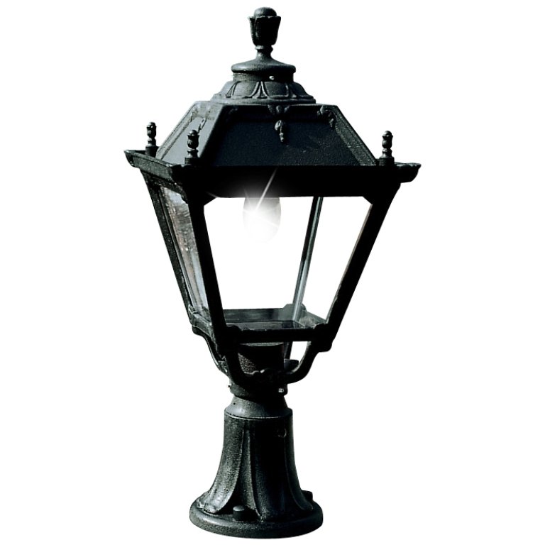 Fumagalli Q33.113.AX.E27 Tobia Lot 700mm Black Pedestal Lantern | UKES