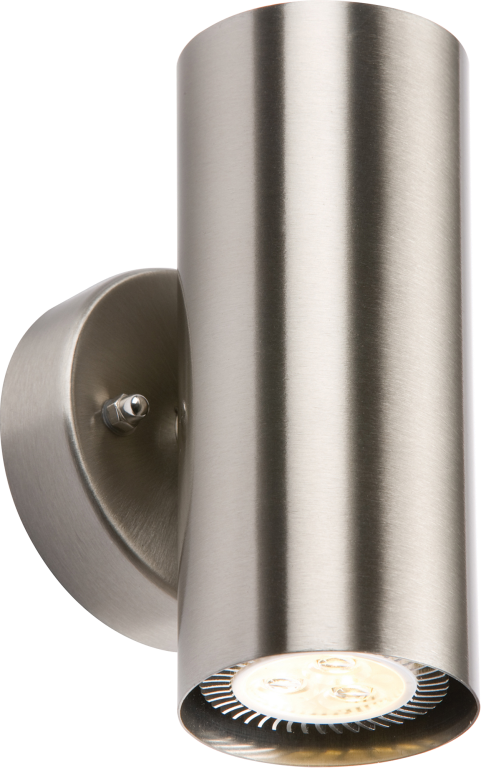 Knightsbridge 2x35W Curved Stainless Steel Up/Down Wall Light | UKES