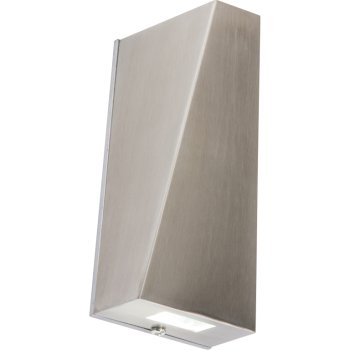 Knightsbridge 2x3W Angular Stainless Steel Up/Down LED Wall Light | UKES