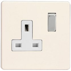 Varilight Double Switched Socket With USB Charging – Screwless Brushed Steel Faceplate, 2x 13A Sockets & 2x USB Ports