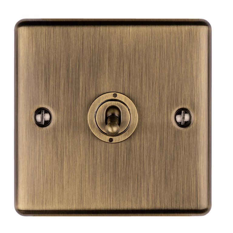 Eurolite Enhance Antique Brass 1 Gang 10A 2 Way Toggle Switch | UKES