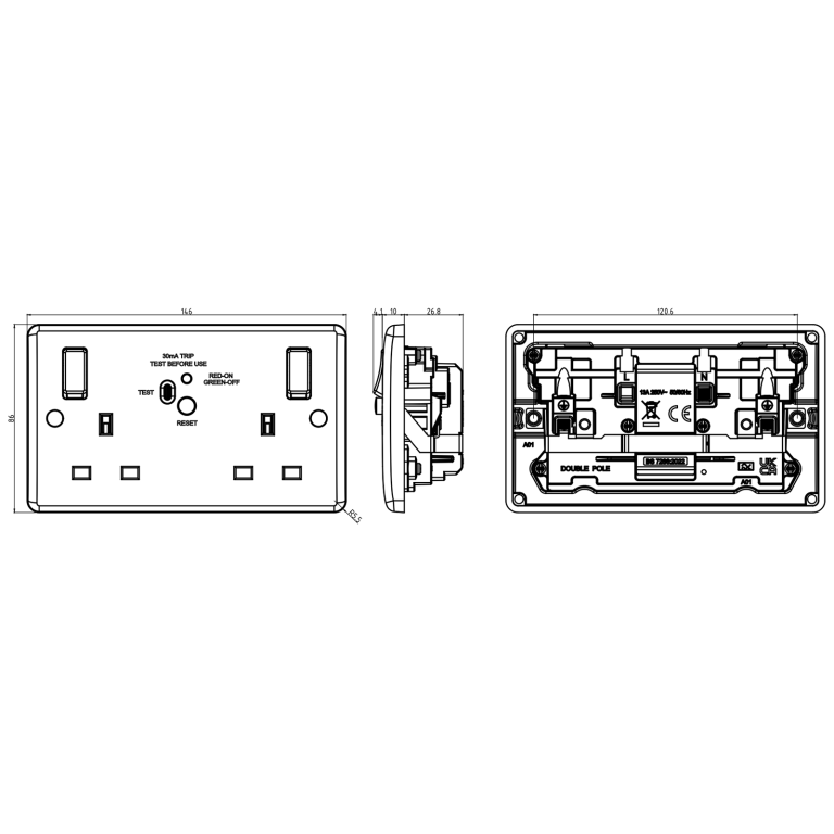 Knightsbridge Screwless 13A Switched Socket in Matt White