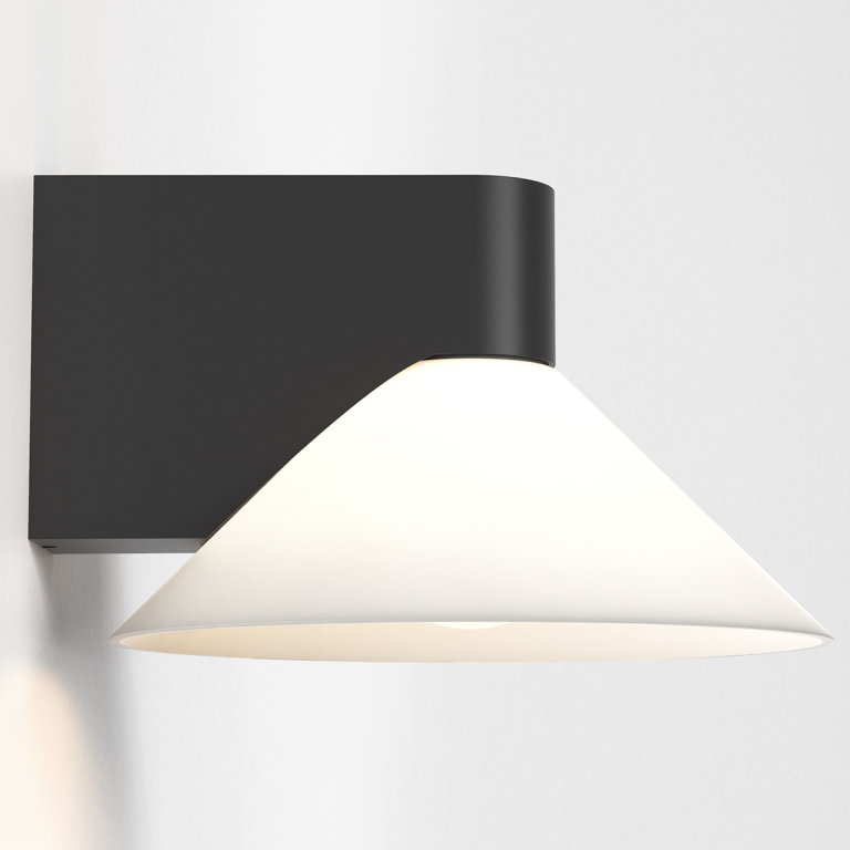Astro Conic Matt Black Bathroom Wall Light | UKES