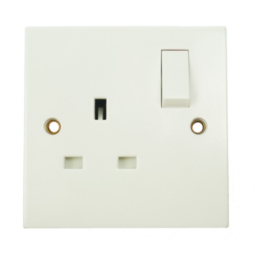 BG White PVC Single 13amp Switched Socket, Switches and Sockets, UK