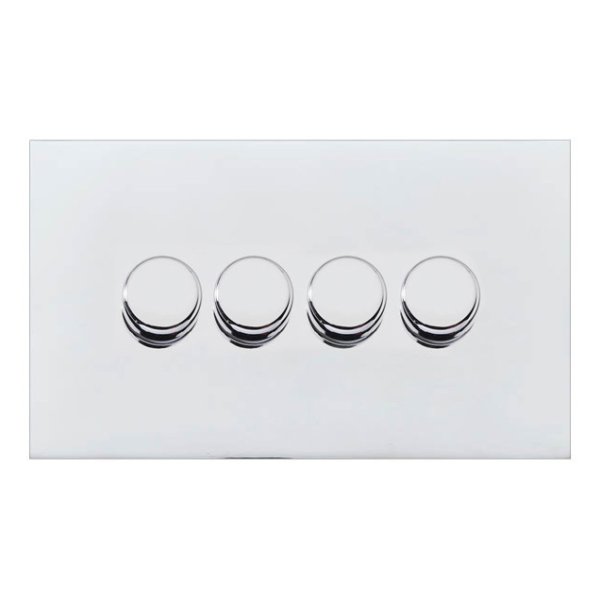 Hamilton Sheer G2 Bright Chrome 4 Gang 250W 2 Way Push On/Off Rotary