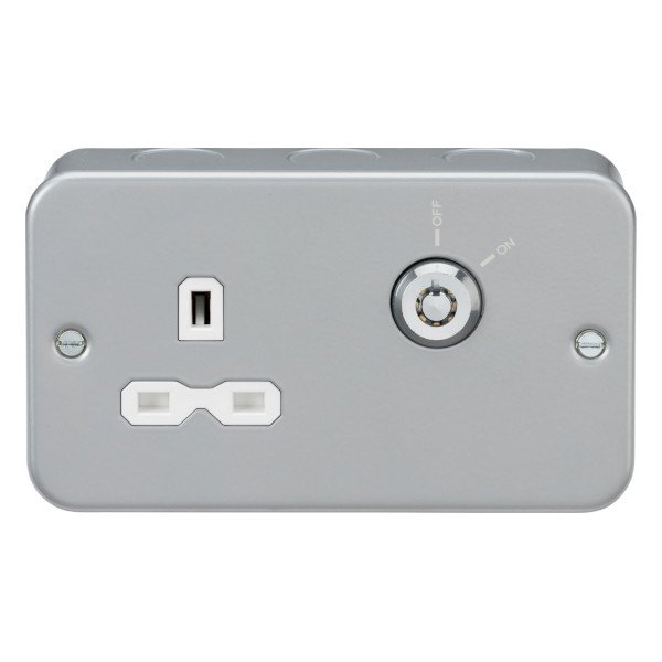 Knightsbridge 13A DP Lockable Socket, White Insert (MR9LOCK) UKES