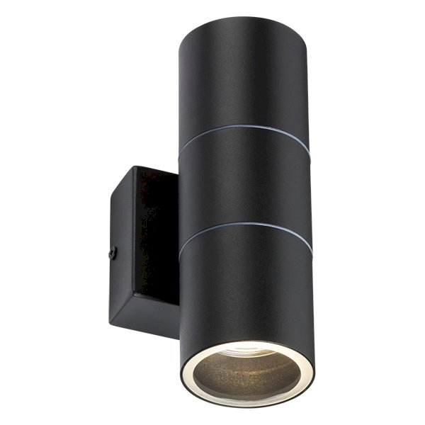 Knightsbridge IP54 Up/Down Black GU10 Wall Light | UKES