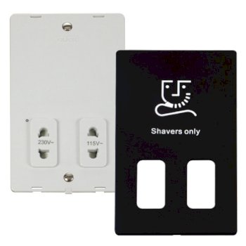 Click Definity Metal Black 115/230V Dual Voltage Shaver Socket with ...