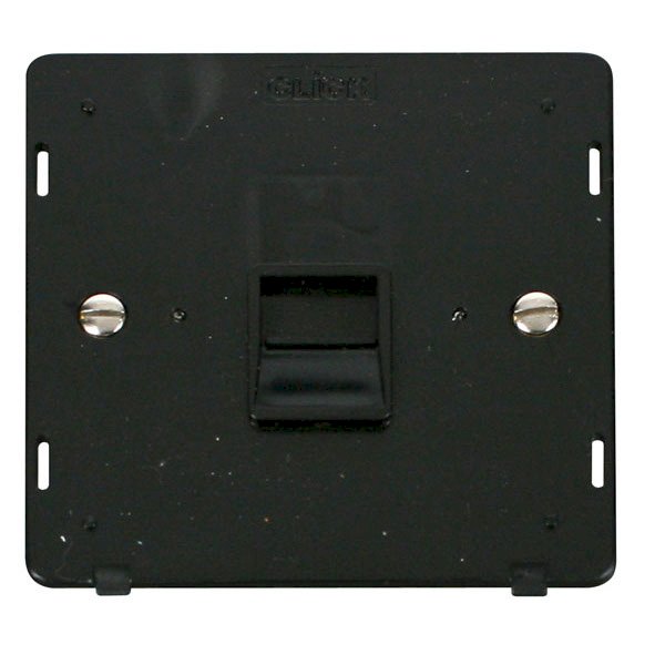 Click Definity Black RJ11 Telephone Outlet (SIN120BK+SCP120MB) UKES