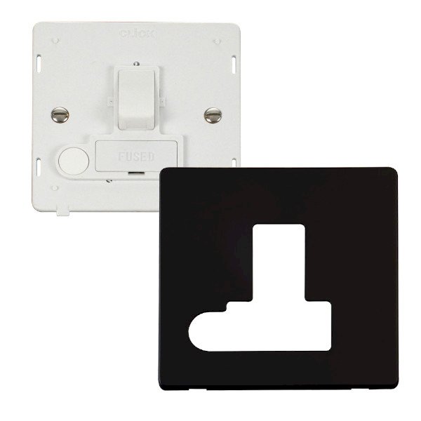 Click Definity Metal Black 13A Switched Fused Connection Unit with Flex ...