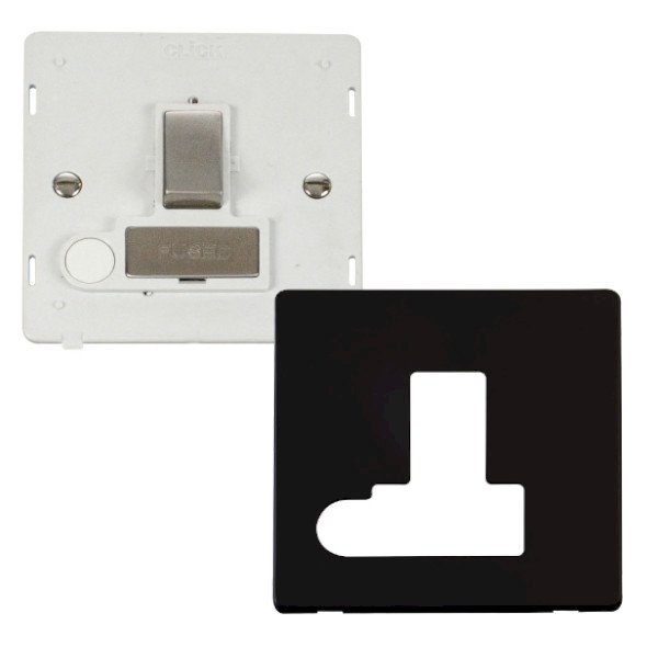 Click Definity Metal Black 13A Switched Fused Connection Unit with Flex ...