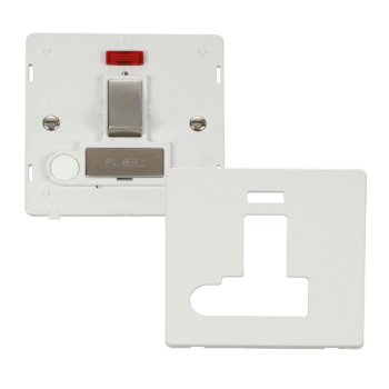Click Definity Metal White 13A Switched Fused Connection Unit Flex ...