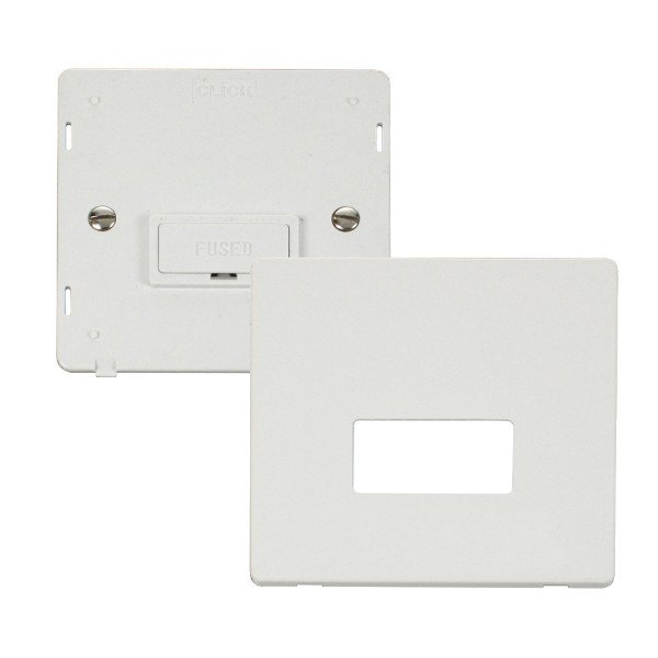 Click Definity Metal White 13A Fused Connection Unit with White Insert ...