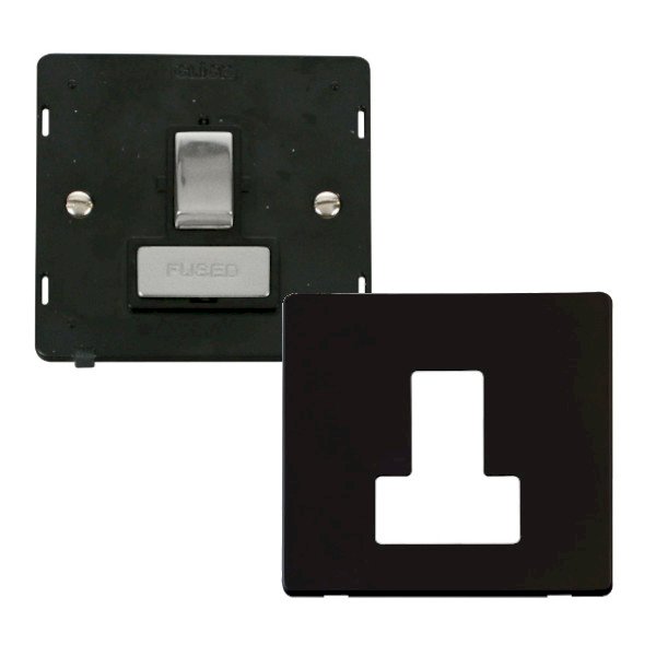 Click Definity Metal Black 13A Switched Fused Connection Unit with ...