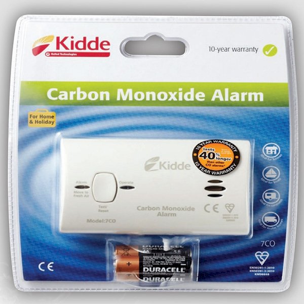 Kidde 10 Year Carbon Monoxide Alarm AA Battery Powered (7COC) UKES