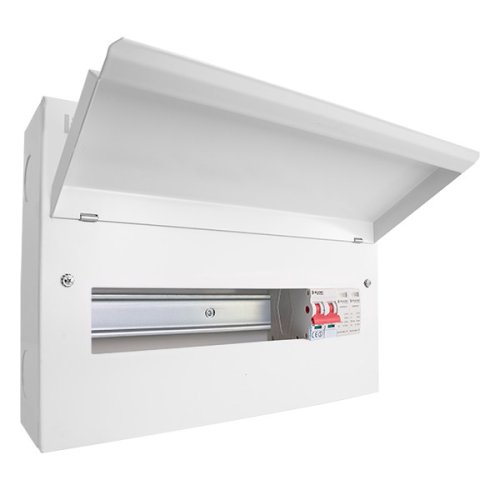 Elucian 12 Way Consumer Unit Mains Switch,T2 SPD(CUEB16MSSP12) UKES