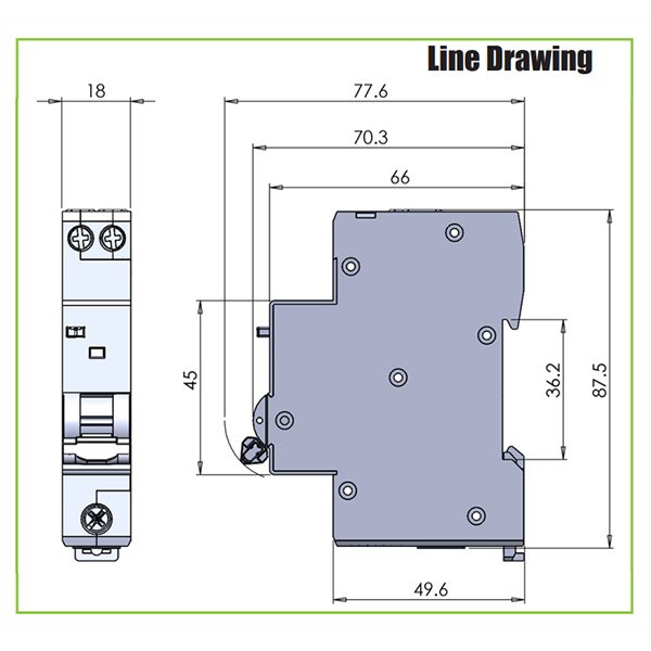 PowerBreaker 40A 30mA B Curve Type A 6kA Single Pole RCBO | UKES