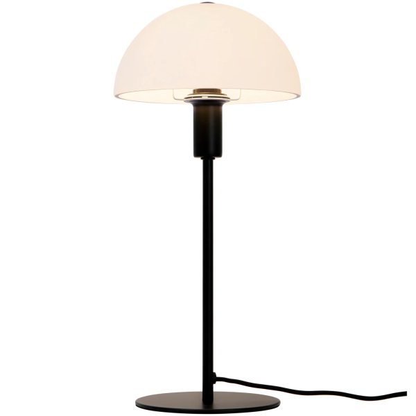 Nordlux Ellen 20 Black Table Lamp, Glass Shade (2112305003) | UKES