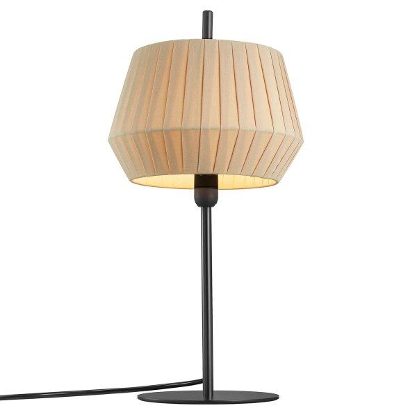 Nordlux Dicte Black Table Lamp, Beige Shade (2112405009) UKES