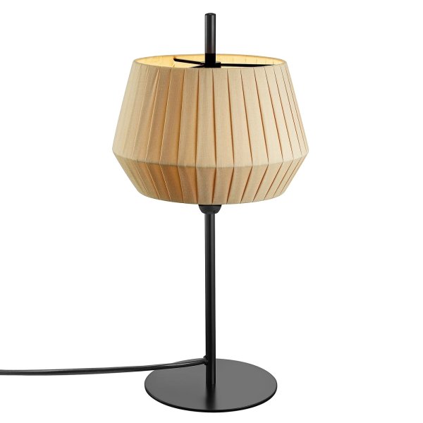 Nordlux Dicte Black Table Lamp, Beige Shade (2112405009) UKES