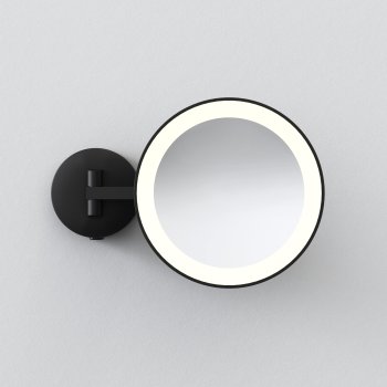 Astro Matt Black Illuminated Magnifying Bathroom Mirror | UKES