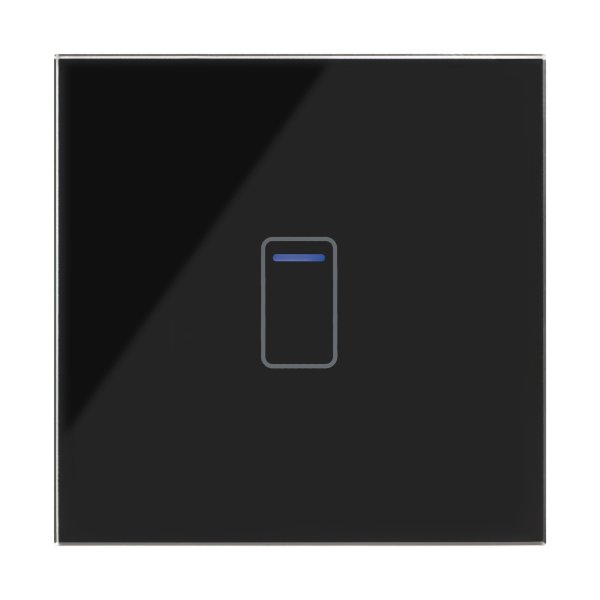 Retrotouch Crystal+ 1 Gang WiFi Touch Light Switch with Black Glass UKES